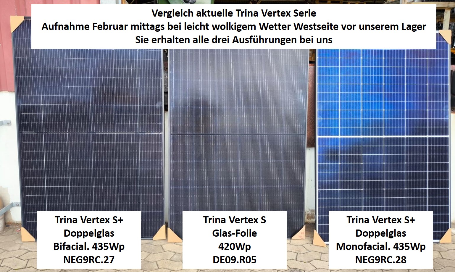 Trina 435Wp Solarmodul Vertex S+ Glas/Glas Bifacial Transparent TSM-435-NEG9RC.27-MC4EVO2 1762x1134x30mm,