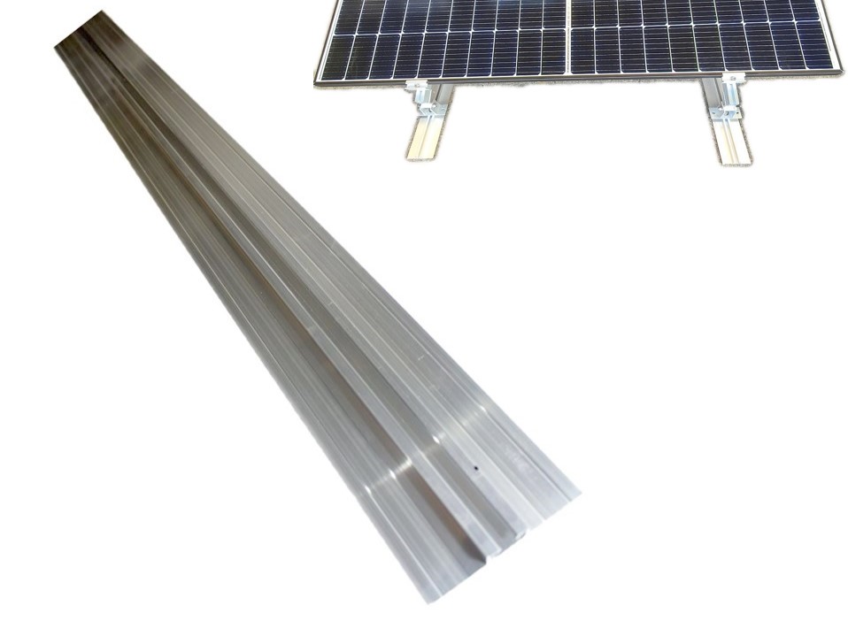 Solar Alu Flachprofil Fußblech 2x1,55m ( 310cm) mit 8x M8x16mm+Nutenstein-U-Scheibe Für Solaraufständerung