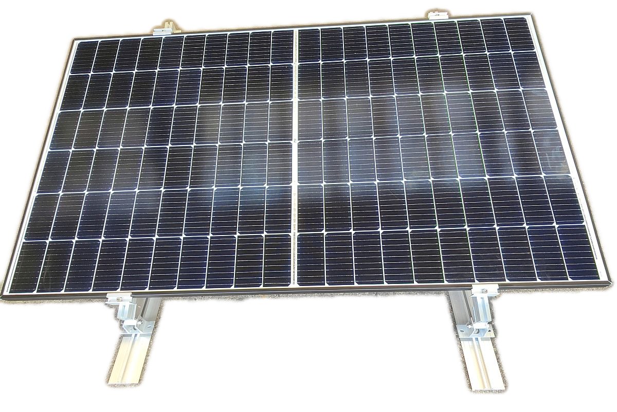 Solar Alu Flachprofil Fußblech 2x1,55m ( 310cm) mit 8x M8x16mm+Nutenstein-U-Scheibe Für Solaraufständerung