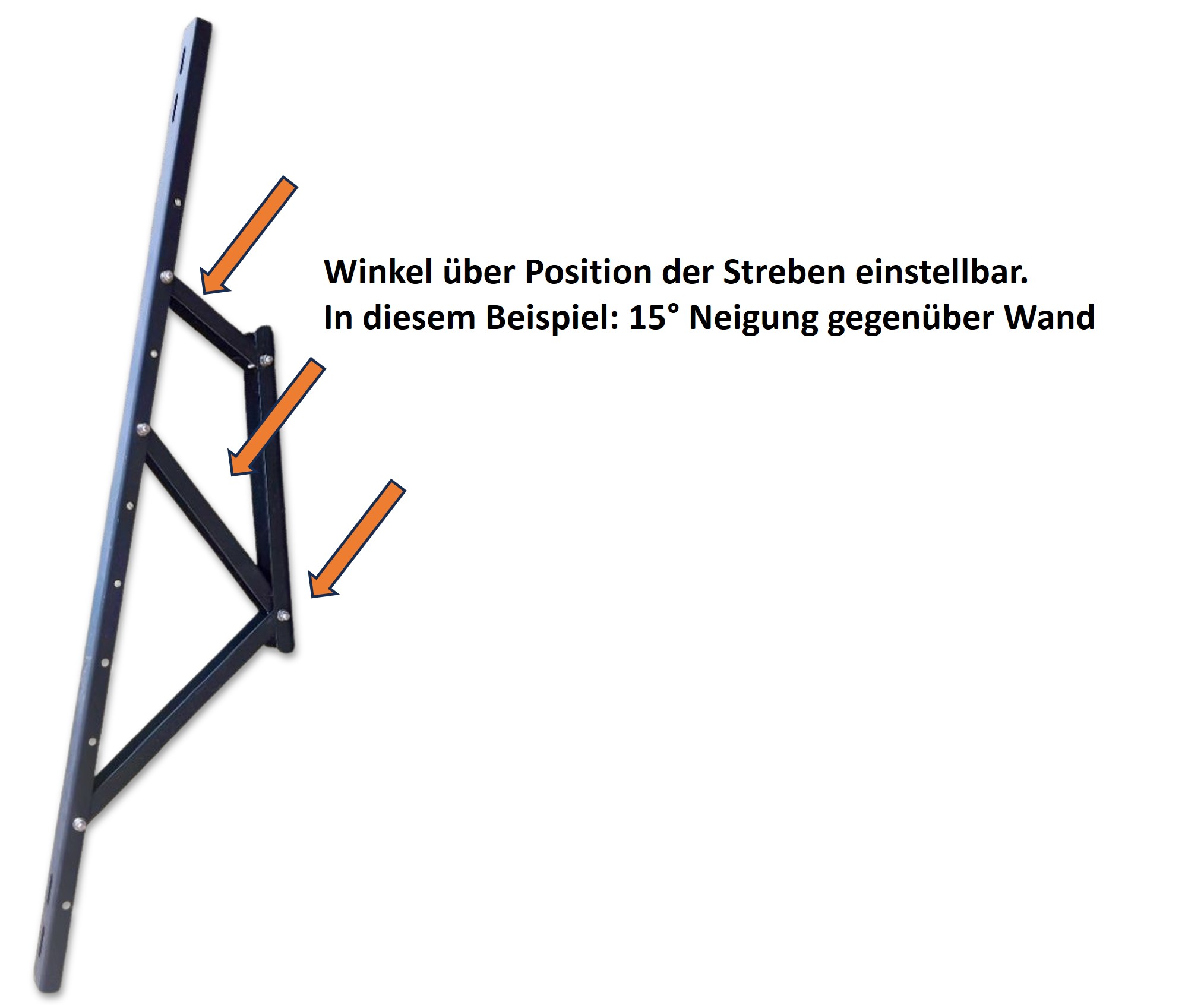 Wandhalterung 30° / Wandbefestigung Fassade Grau -  für 1 Solarmodul bis 115cm Breite
