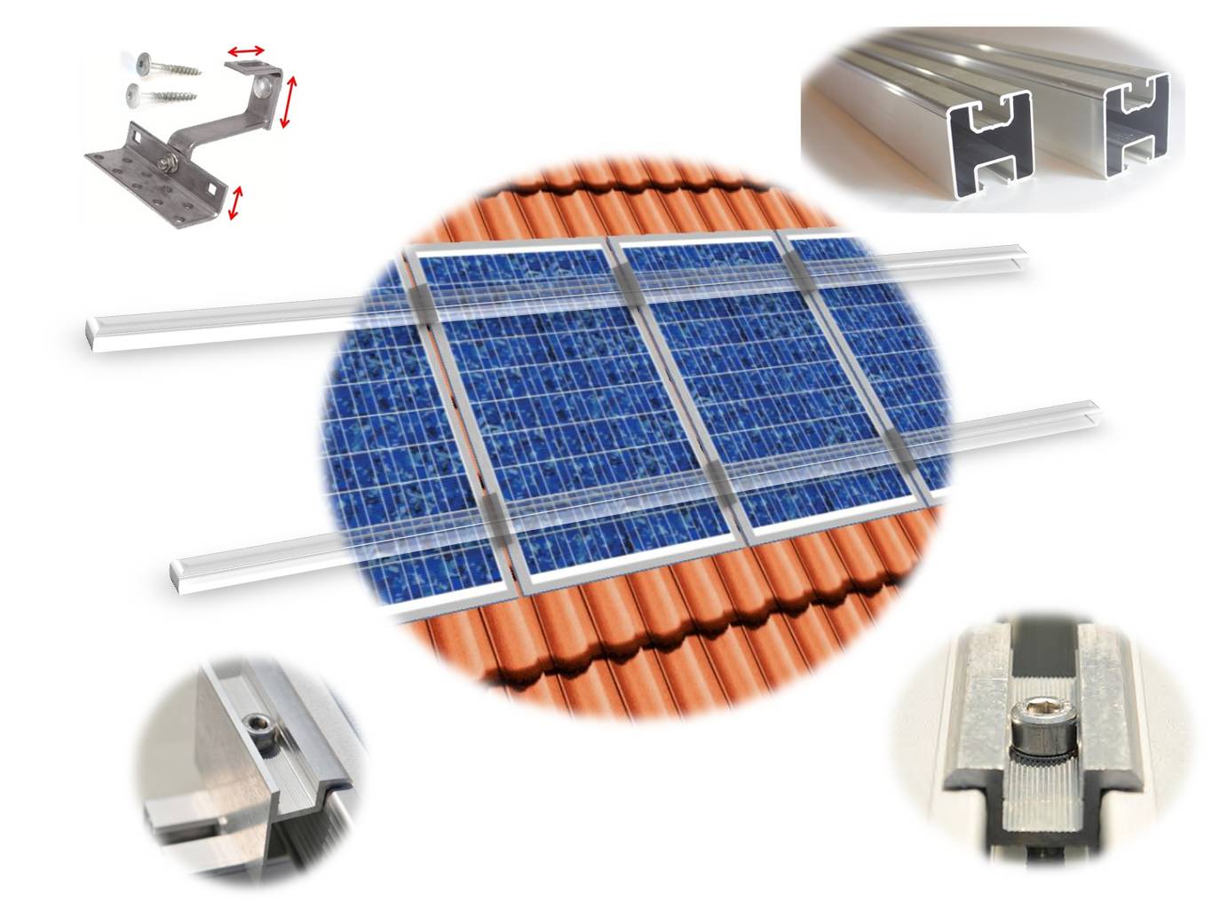 3,6kWp PV Anlage mit 3.5kWh Pylontech Speicher - Solarmodule - Solis Hybrid Wechselrichter -Gestell - Kabel
