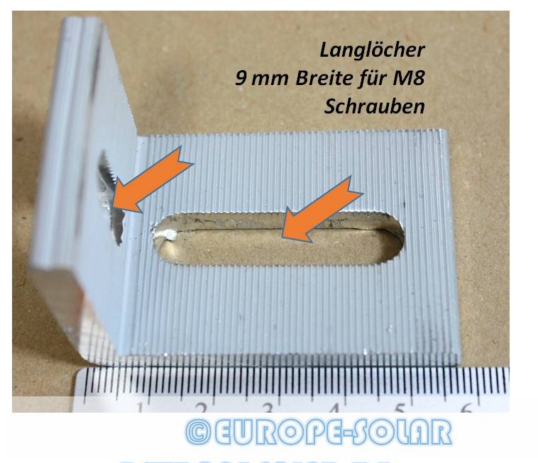 Alu 90° Winkel. PV Verbindungswinkel Aluschiene. Kreuzverbund. Solar. Verbinder.