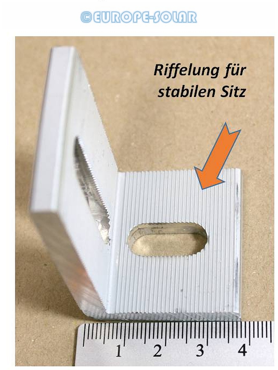 Alu 90° Winkel. PV Verbindungswinkel Aluschiene. Kreuzverbund. Solar. Verbinder.