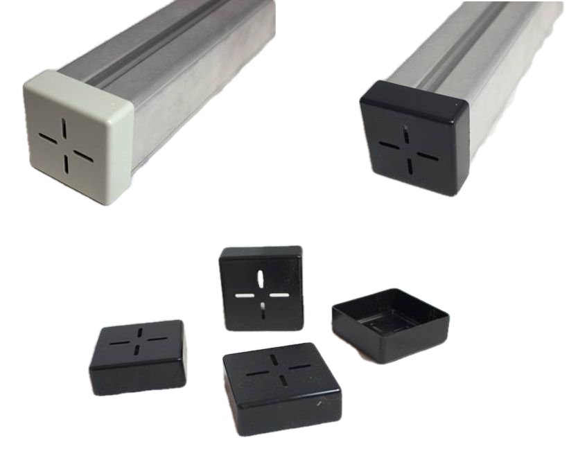 4 x Endkappe Solarschiene. Abdeckkappe PV Profil. Grau & Schwarz. 40x40 mm 4 x Endkappe Solarschiene. Abdeckkappe PV Profil. Grau & Schwarz. 40x40 mm