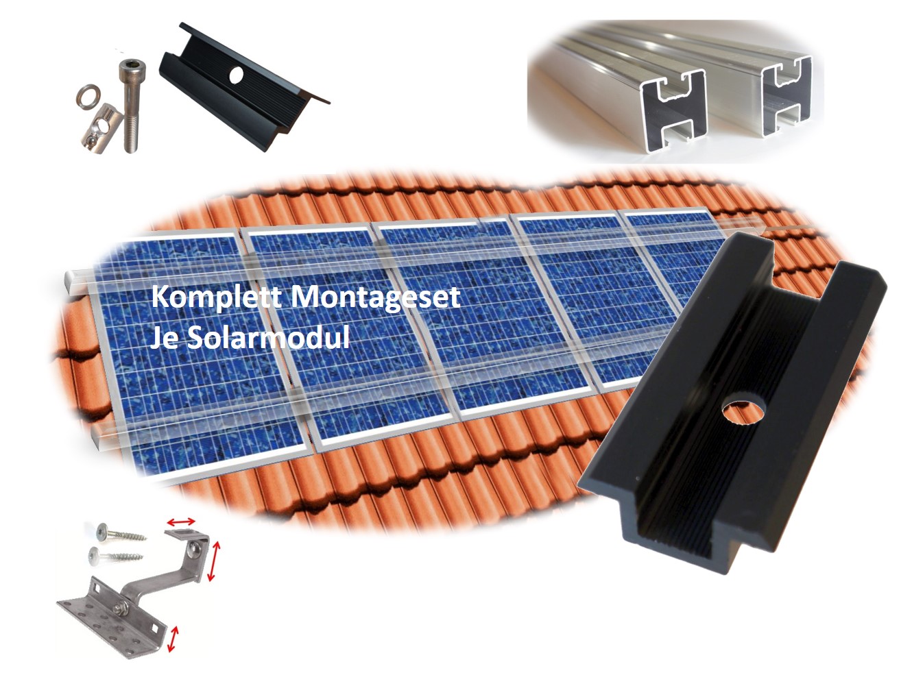 Montageset Ziegeldach Komplett - Je Modul