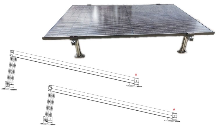 Fix 10° Solar Aufständerung Wand/Flachdach 2 Stck für ein Solarmodul mit Aluprofil