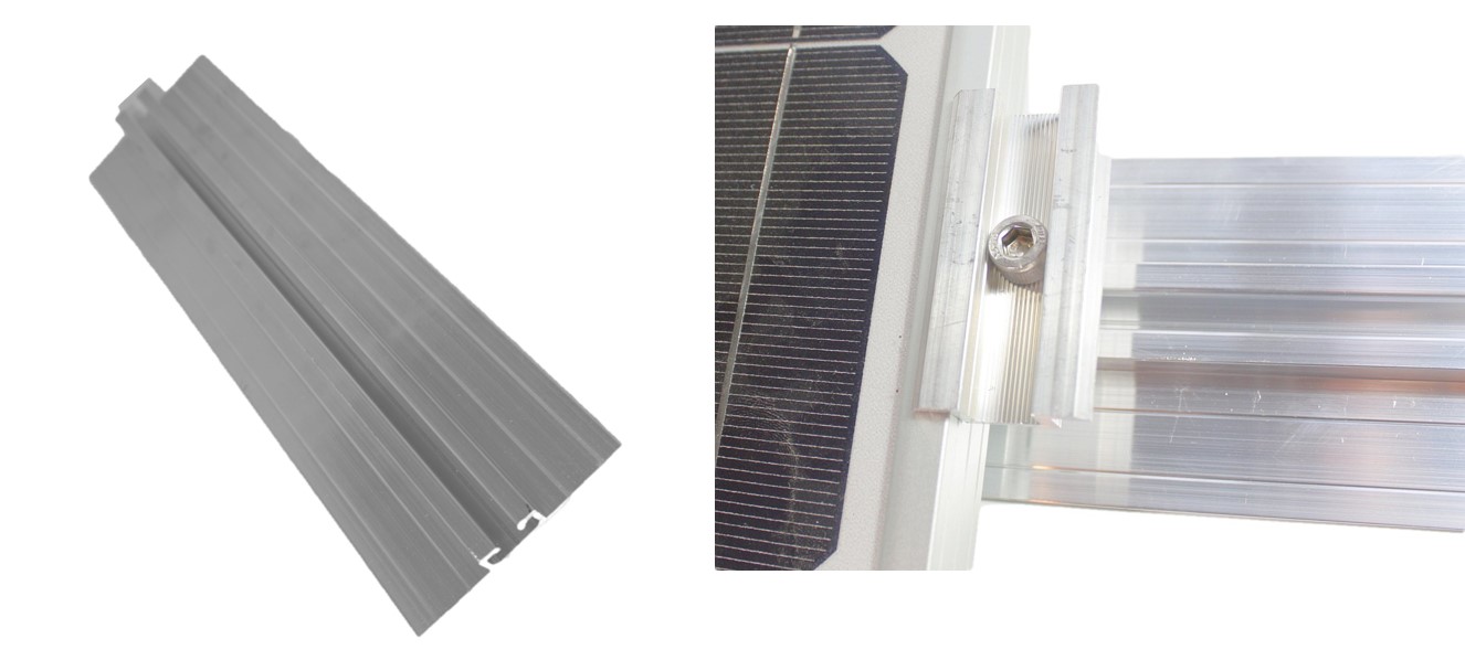 Solar Trapezblech Befestigung Set: 35cm Schiene+ Mittelklemme Blechdach PV Alu Halter