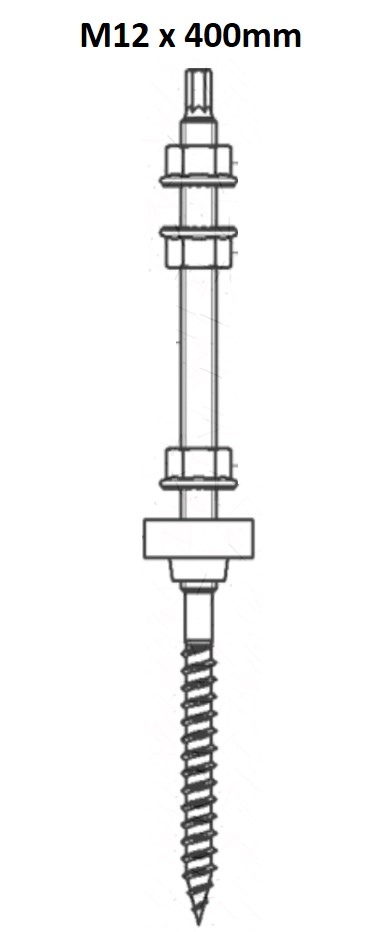 Stockschraube Solar M12x400mm Edelstahl V2A  EPDM 3x Sperrzahnmutter PV Befestigung Stockschraube Solar M12x400mm Edelstahl V2A  EPDM 3x Sperrzahnmutter PV Befestigung
