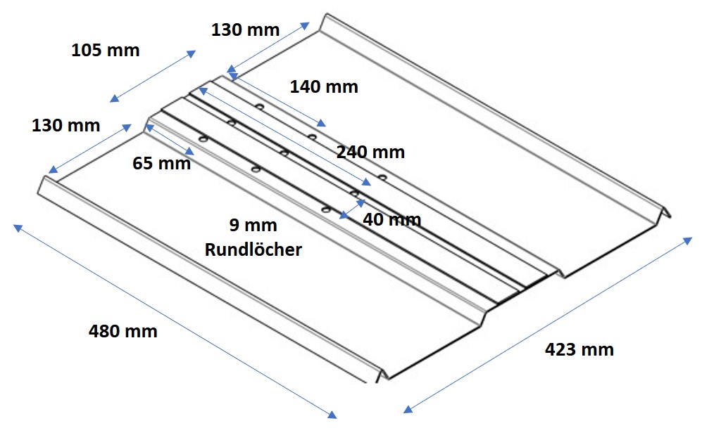 Vario Fußblech Ballastblech Fußkonsole für Flachdach Solar Aufständerung universell einsetzbar