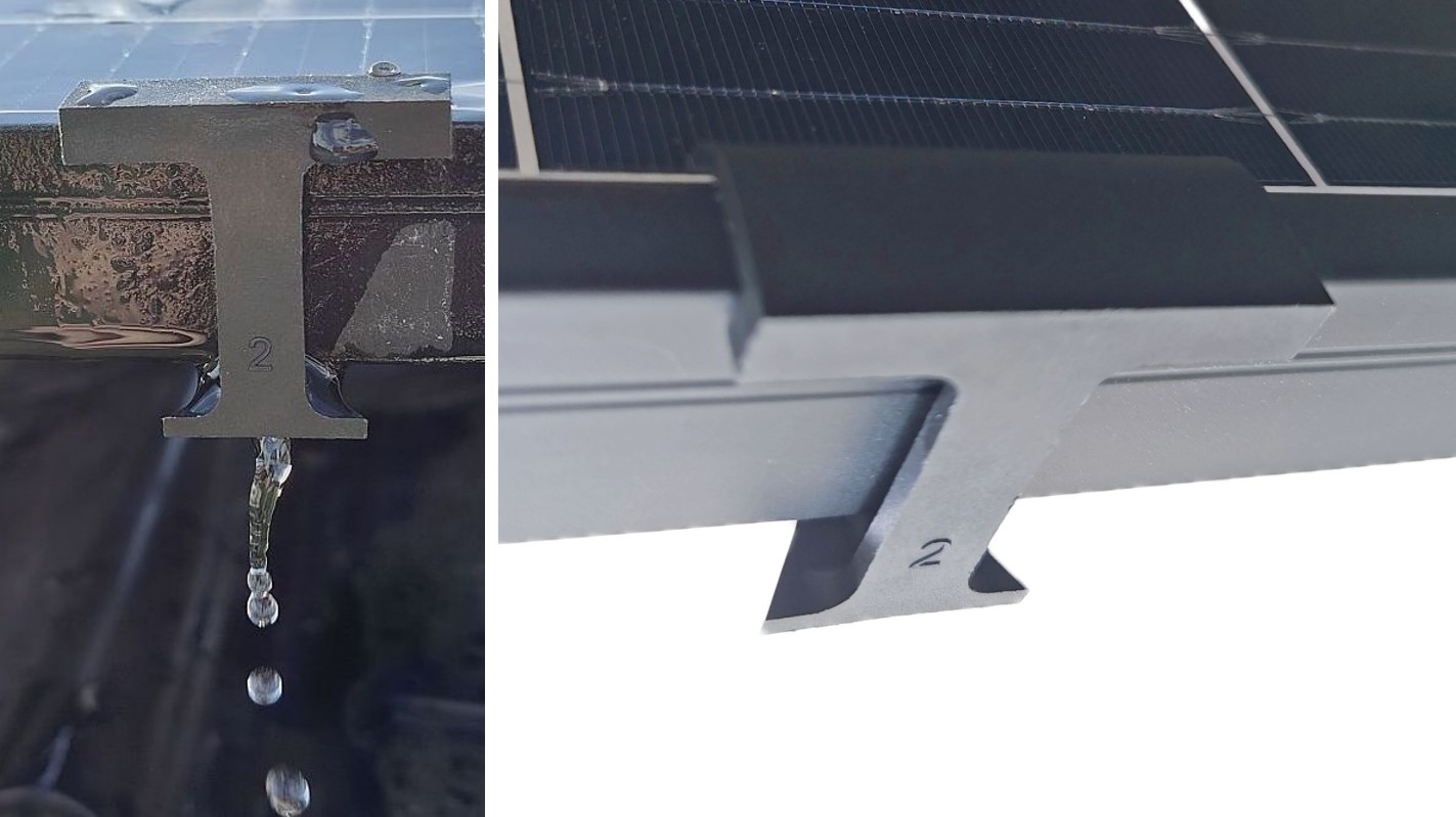 Solarmodul Clip Wasserführung / Reinigung für 30mm Rahmen