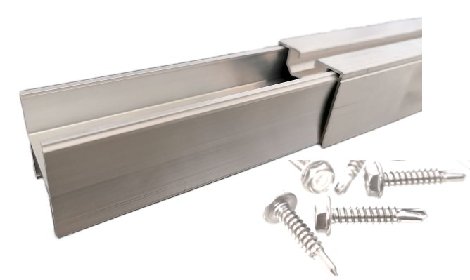 H-Profilverbinder Einschub mit 4x Bohrschraube für 40x40mm Solarprofil H-Profilverbinder Einschub mit 4x Bohrschraube für 40x40mm Solarprofil